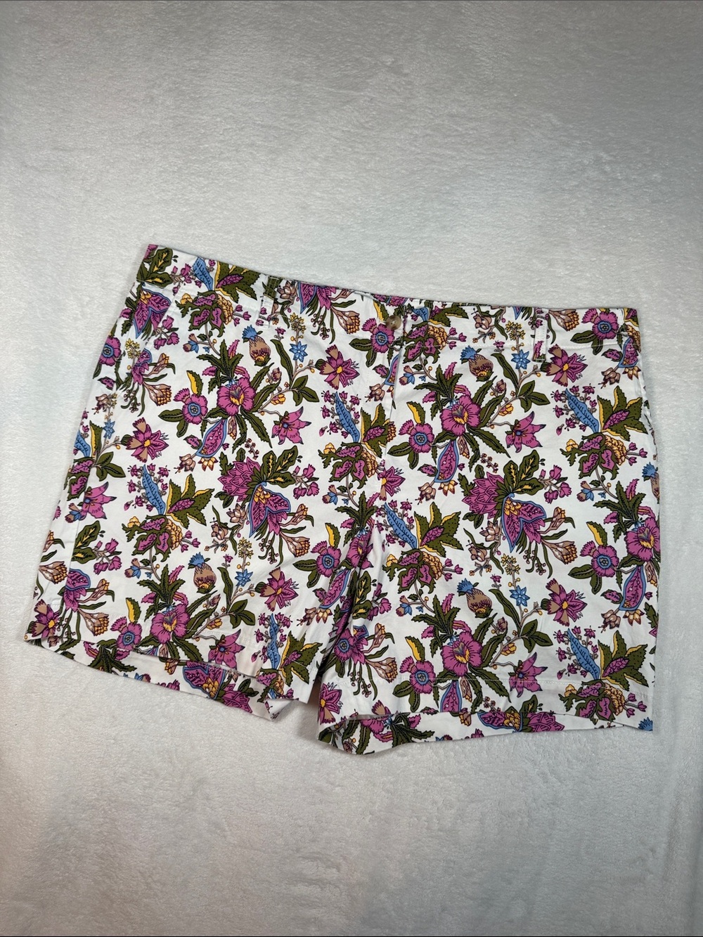 Talbots White Floral Print Women's Bermuda Shorts 20W